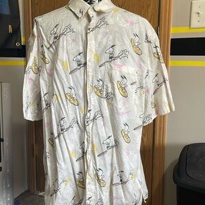 H&M Snoopy Button Down Casual Dress Shirt